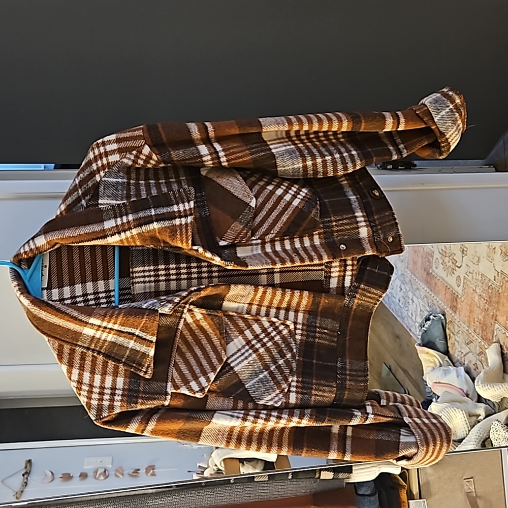 Cropped Impressions Plaid Jacket